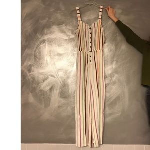 NWT Modcloth Multi Colored Striped Jumpsuit